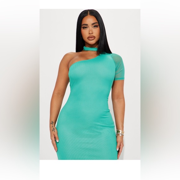 Fashion Nova Vacation Ready Mesh Maxi Dress - Mint - Picture 2 of 5
